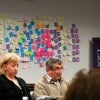 A discussion with post-it notes